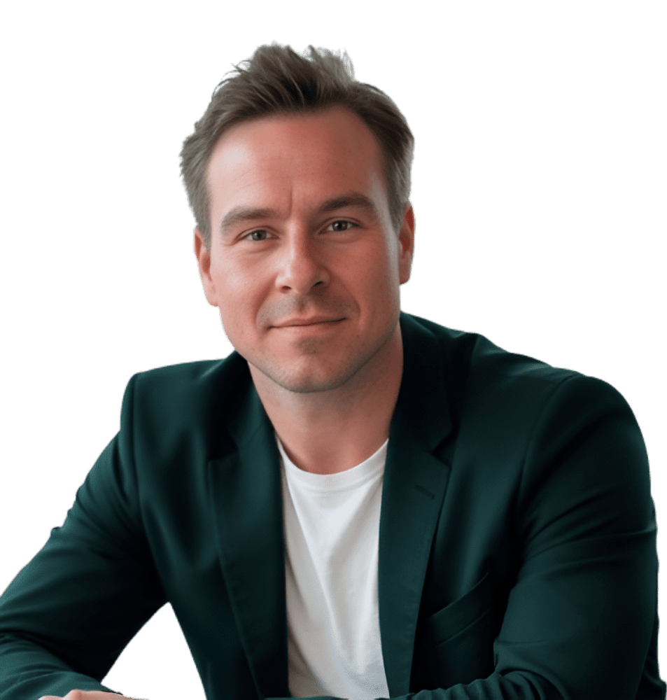 Confident man with a black background